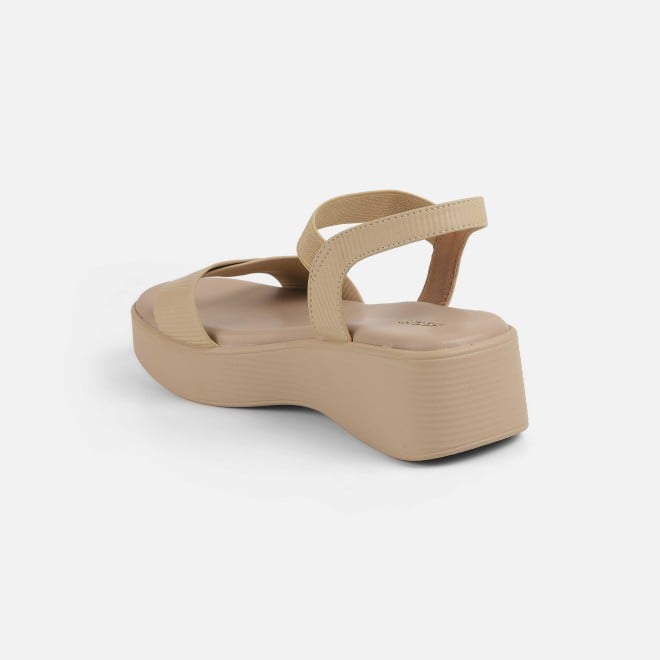 Mochi Women Beige Casual Sandals (SKU: 33-1338-20-36)