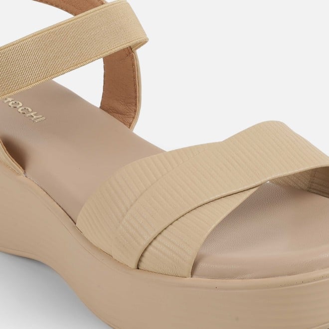 Mochi Women Beige Casual Sandals (SKU: 33-1338-20-36)