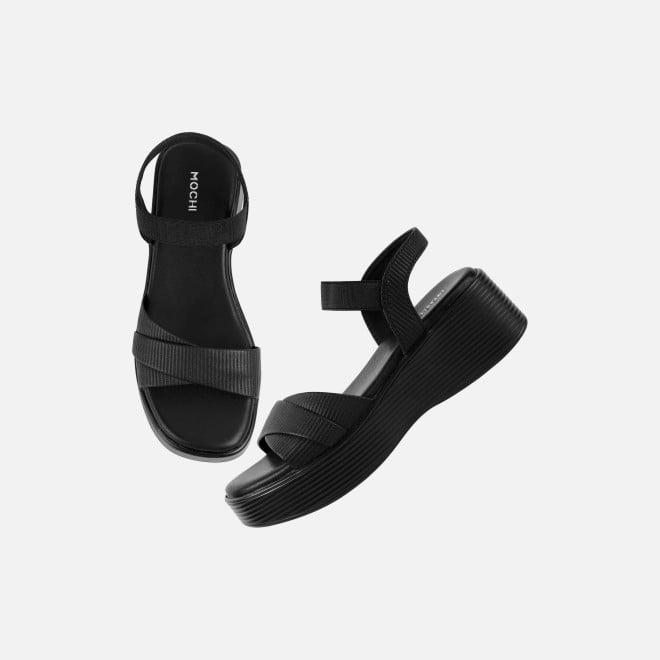 Mochi Women Black Casual Sandals (SKU: 33-1338-11-36)