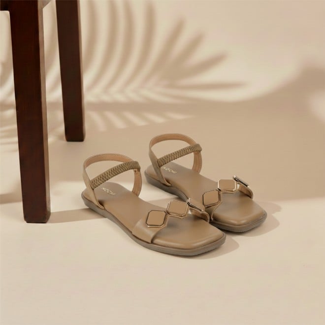 Mochi Women Beige Casual Sandals (SKU: 33-1341-20-36)