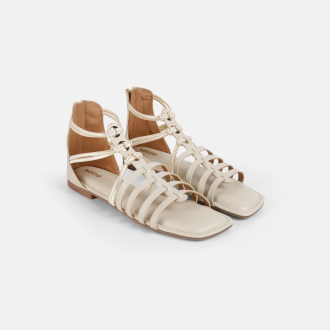 Mochi Women Beige Casual Gladiators (SKU: 33-1344-20-36)