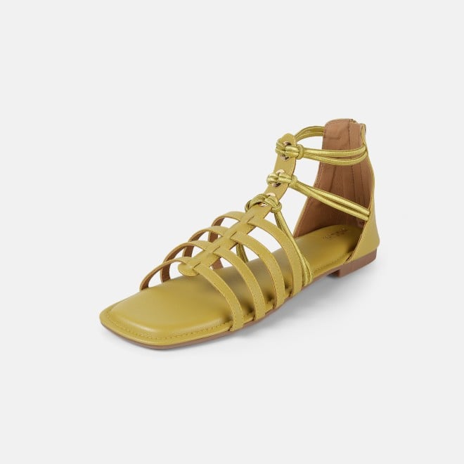 Mochi Women Yellow Casual Gladiators (SKU: 33-1344-33-37)