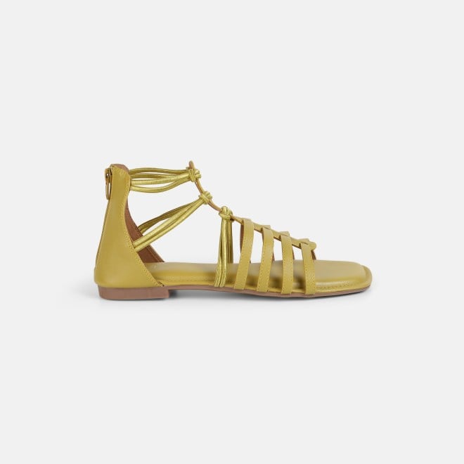 Mochi Women Yellow Casual Gladiators (SKU: 33-1344-33-37)