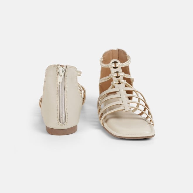 Mochi Women Beige Casual Gladiators (SKU: 33-1344-20-36)