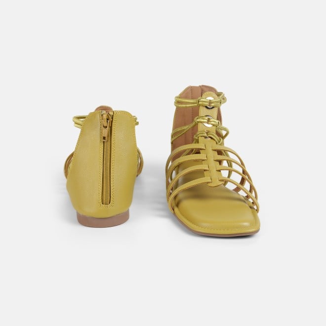 Mochi Women Yellow Casual Gladiators (SKU: 33-1344-33-37)