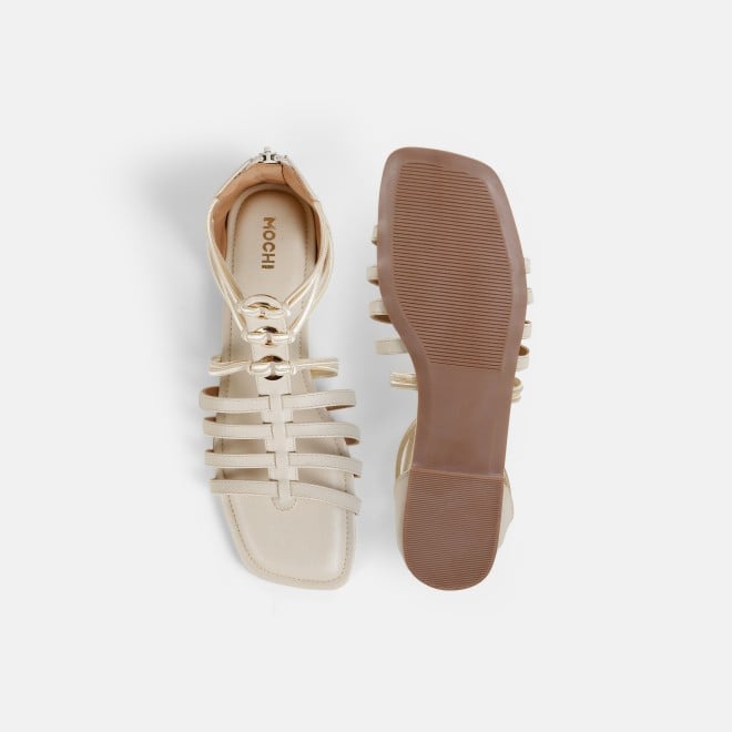 Mochi Women Beige Casual Gladiators (SKU: 33-1344-20-36)