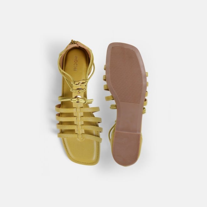 Mochi Women Yellow Casual Gladiators (SKU: 33-1344-33-37)