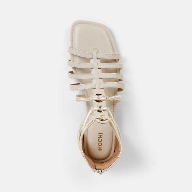 Mochi Women Beige Casual Gladiators (SKU: 33-1344-20-36)