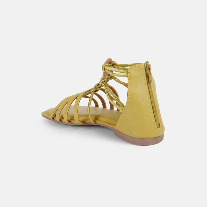 Mochi Women Yellow Casual Gladiators (SKU: 33-1344-33-37)