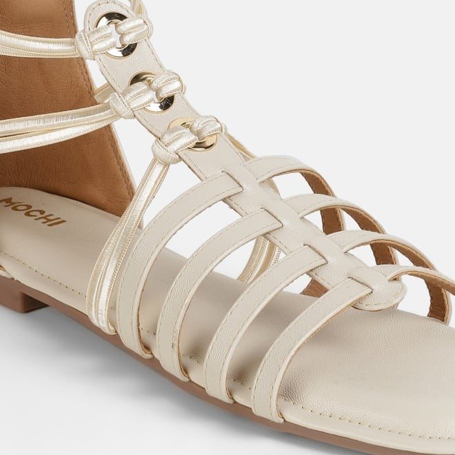 Mochi Women Beige Casual Gladiators (SKU: 33-1344-20-36)