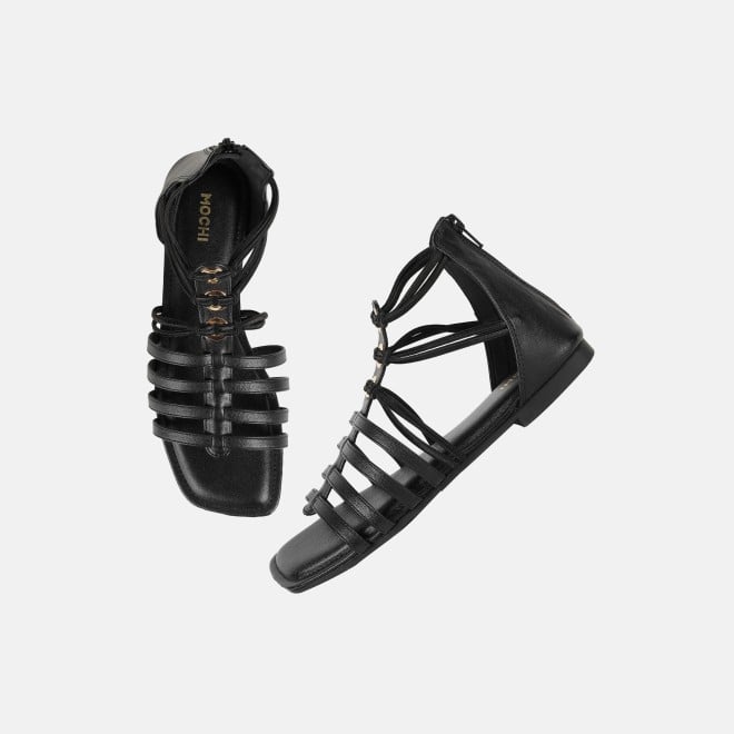 Mochi Women Black Casual Gladiators (SKU: 33-1344-11-36)