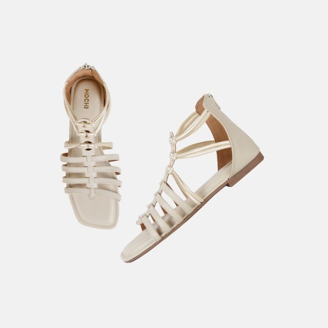Mochi Women Beige Casual Gladiators (SKU: 33-1344-20-36)