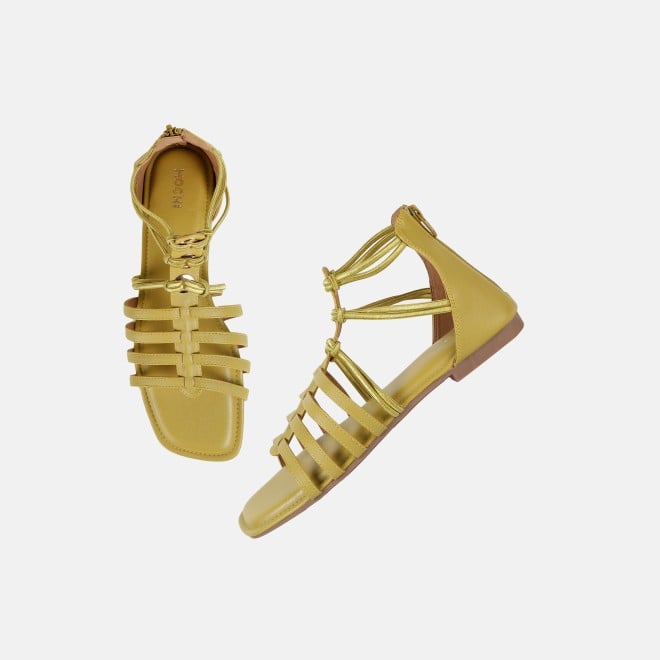 Mochi Women Yellow Casual Gladiators (SKU: 33-1344-33-37)