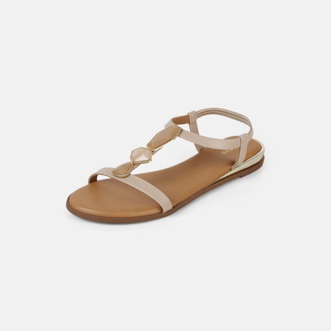 Mochi Women Beige Casual Sandals (SKU: 33-1349-20-36)
