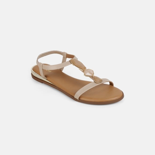 Mochi Women Beige Casual Sandals (SKU: 33-1349-20-36)