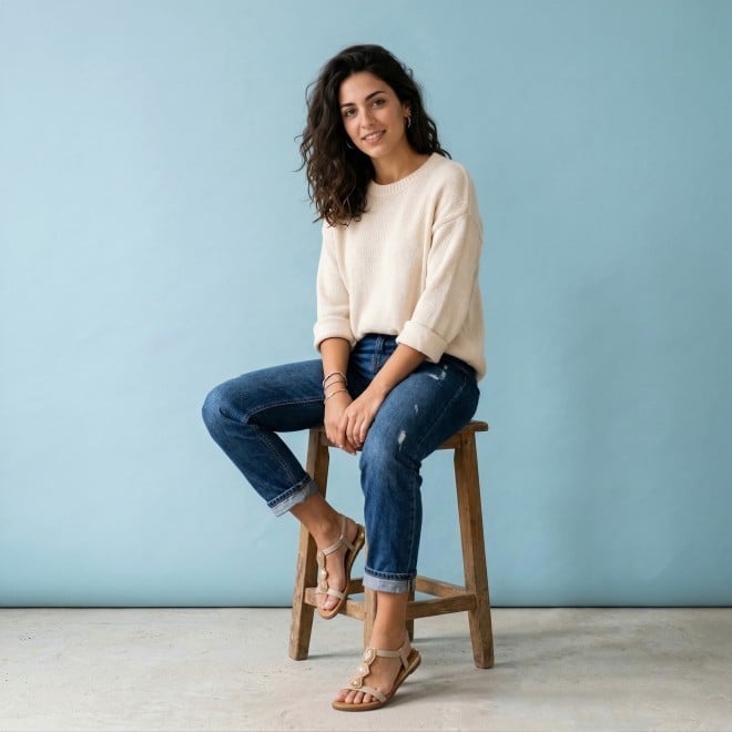 Mochi Women Beige Casual Sandals (SKU: 33-1349-20-36)