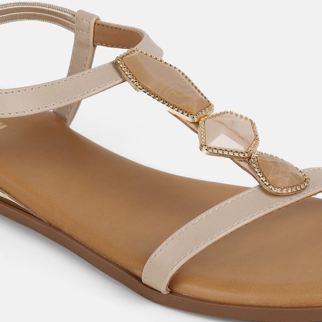 Mochi Women Beige Casual Sandals (SKU: 33-1349-20-36)