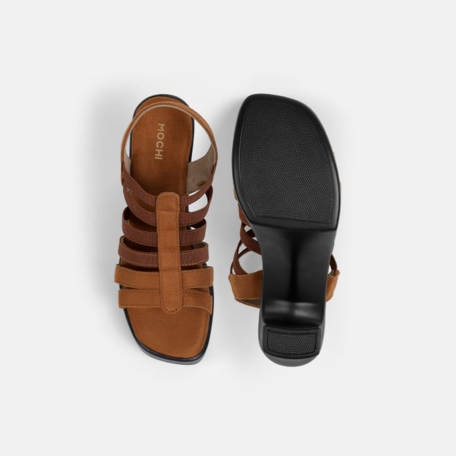 Mochi Women Tan Casual Sandals (SKU: 33-1350-23-36)