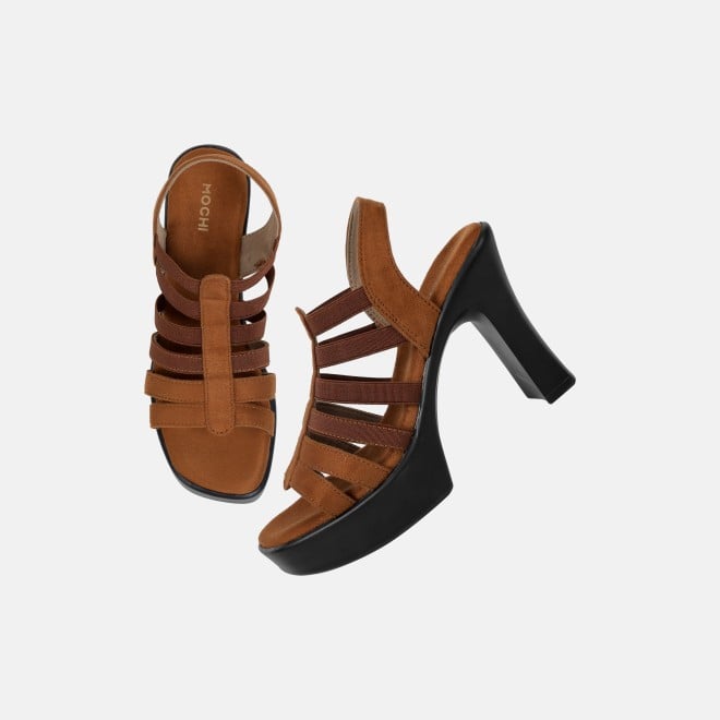 Mochi Women Tan Casual Sandals (SKU: 33-1350-23-36)