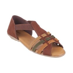 Women Brown-Multi Casual Sandals