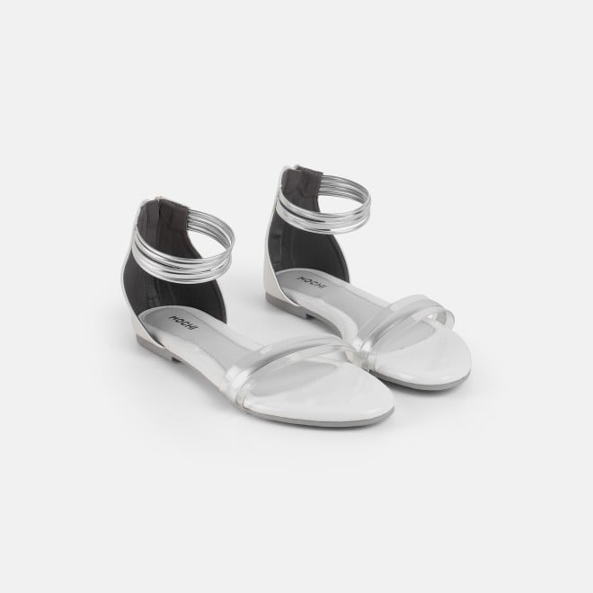 Mochi Women White Casual Sandals (SKU: 33-1445-16-36)