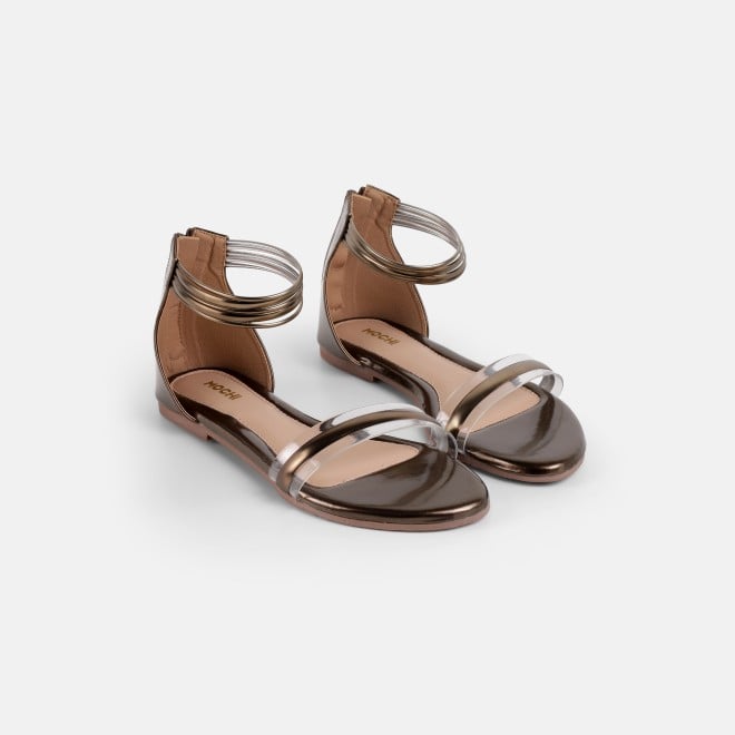 Mochi Women Bronze Casual Sandals (SKU: 33-1445-46-36)