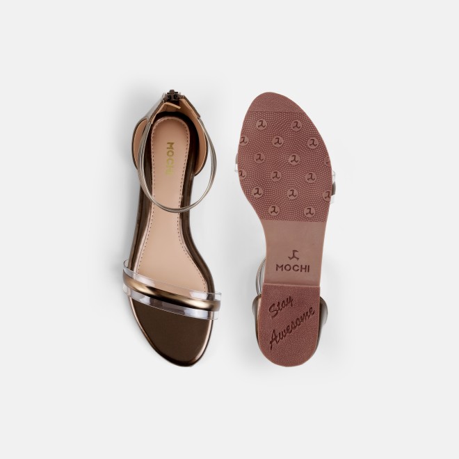Mochi Women Bronze Casual Sandals (SKU: 33-1445-46-36)