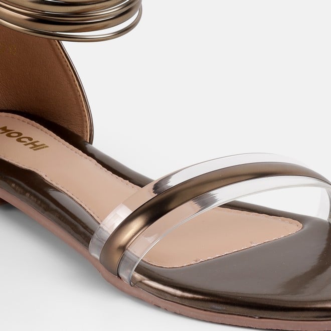 Mochi Women Bronze Casual Sandals (SKU: 33-1445-46-36)