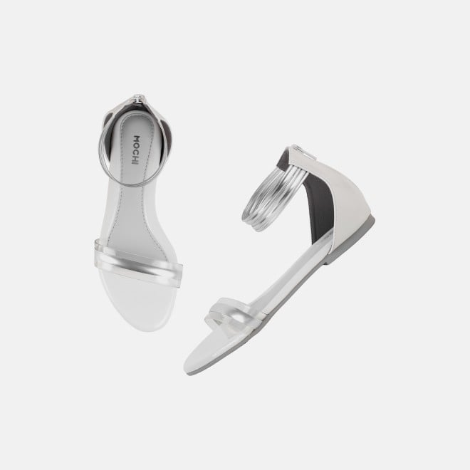 Mochi Women White Casual Sandals (SKU: 33-1445-16-36)
