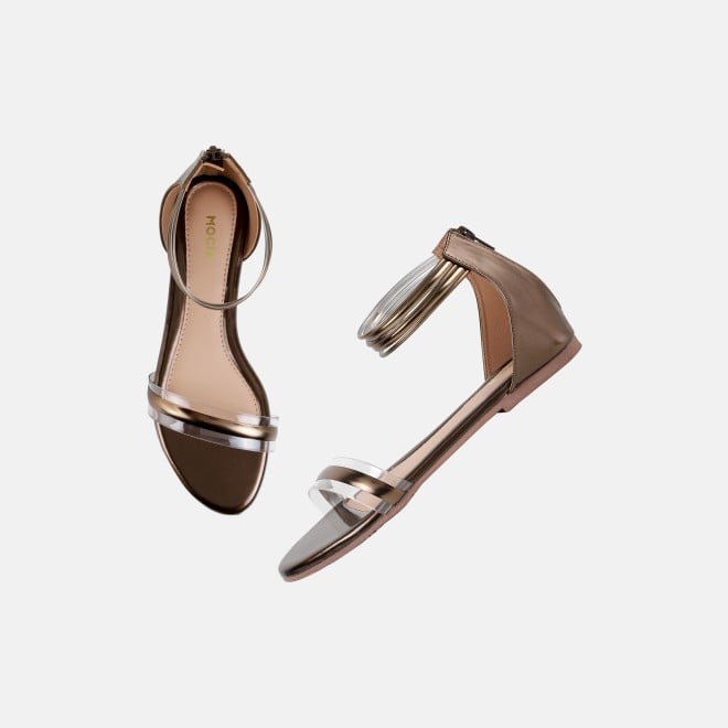 Mochi Women Bronze Casual Sandals (SKU: 33-1445-46-36)