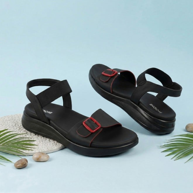 Mochi Women Black Casual Sandals