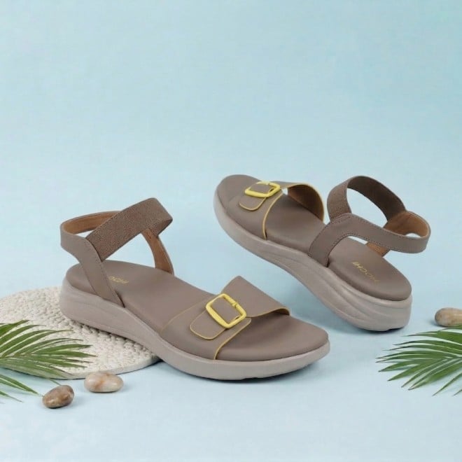 Mochi Women Beige Casual Sandals