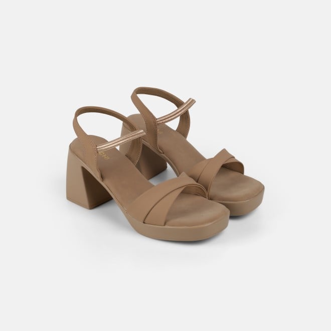 Mochi Women Beige Casual Sandals (SKU: 33-1460-20-36)