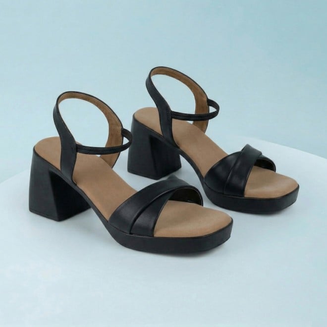 Mochi Women Black Casual Sandals
