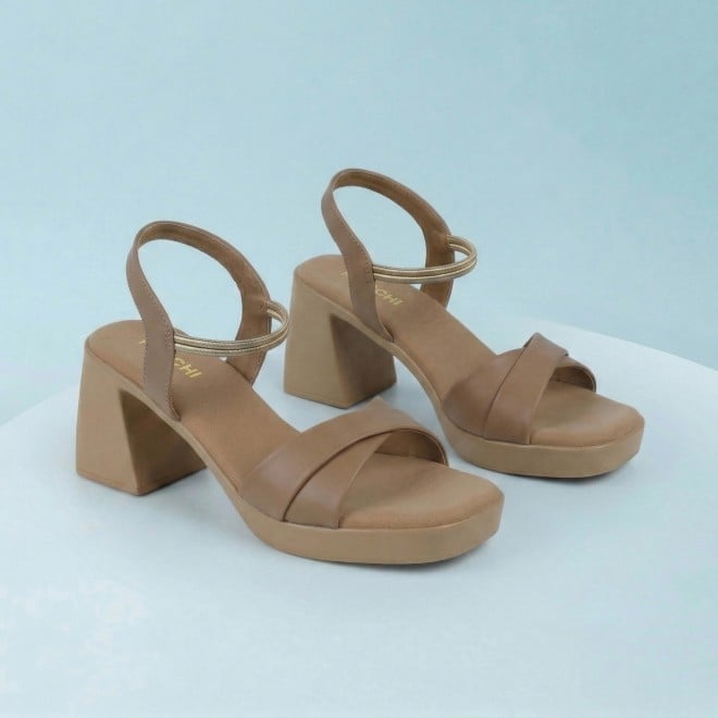 Mochi Women Beige Casual Sandals