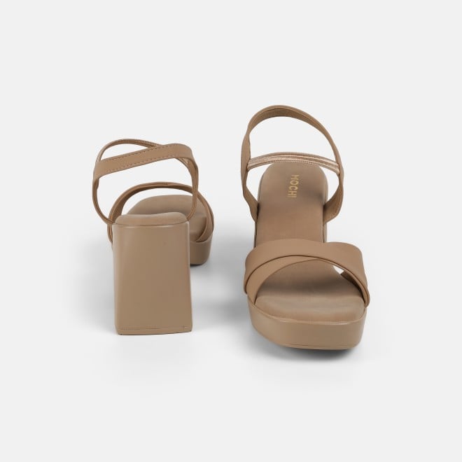 Mochi Women Beige Casual Sandals (SKU: 33-1460-20-36)