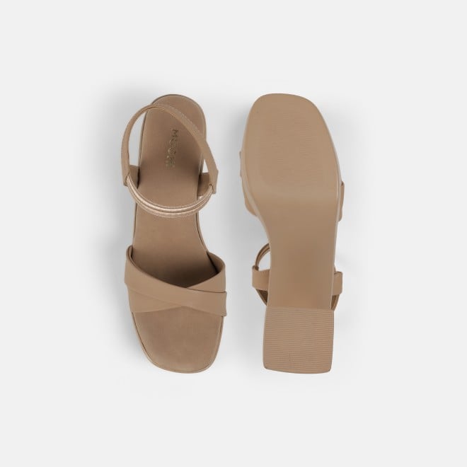 Mochi Women Beige Casual Sandals (SKU: 33-1460-20-36)
