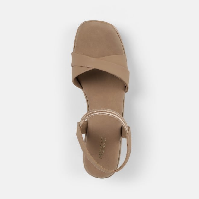 Mochi Women Beige Casual Sandals (SKU: 33-1460-20-36)
