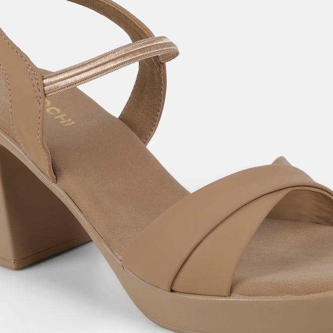 Mochi Women Beige Casual Sandals (SKU: 33-1460-20-36)