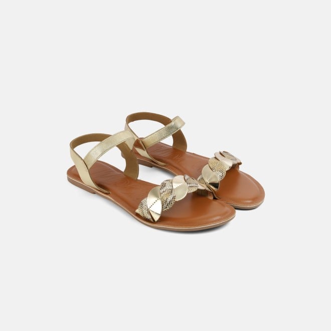 Mochi Women Gold Casual Sandals (SKU: 33-1516-15-36)