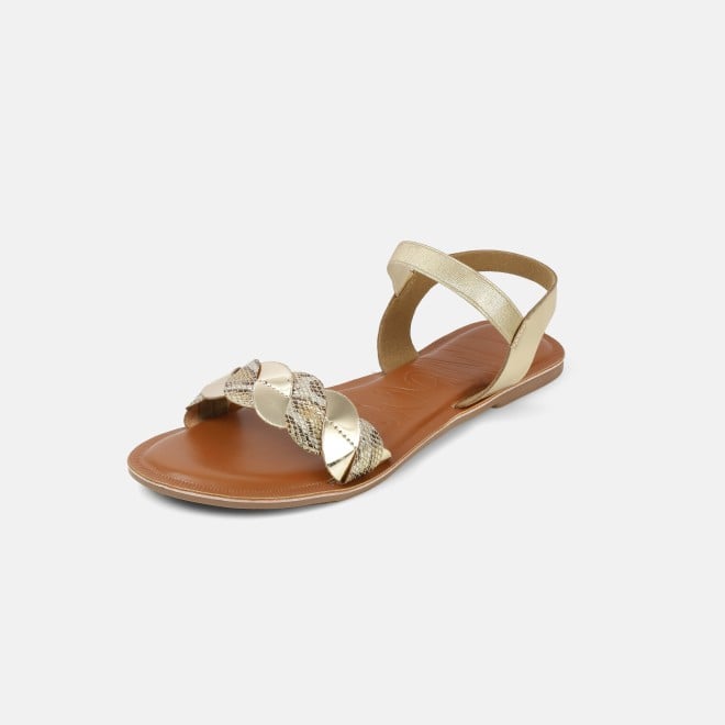 Mochi Women Gold Casual Sandals (SKU: 33-1516-15-36)