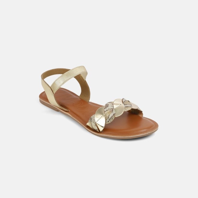 Mochi Women Gold Casual Sandals (SKU: 33-1516-15-36)