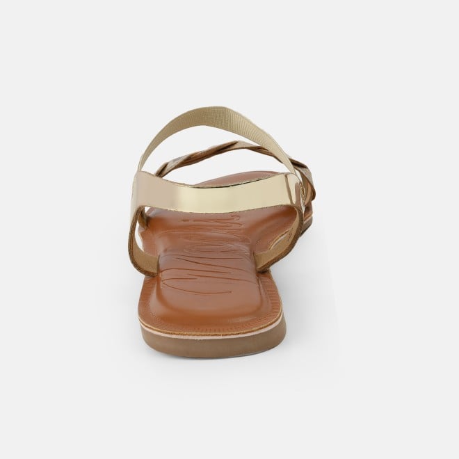 Mochi Women Gold Casual Sandals (SKU: 33-1516-15-36)