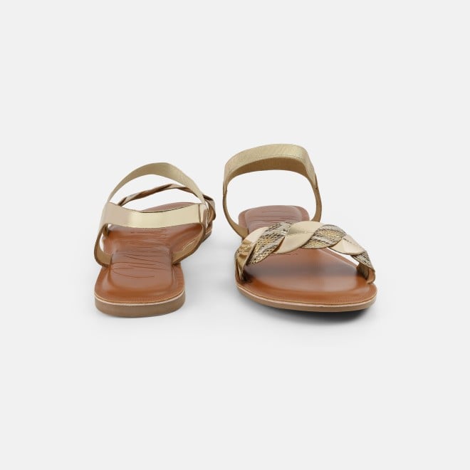Mochi Women Gold Casual Sandals (SKU: 33-1516-15-36)
