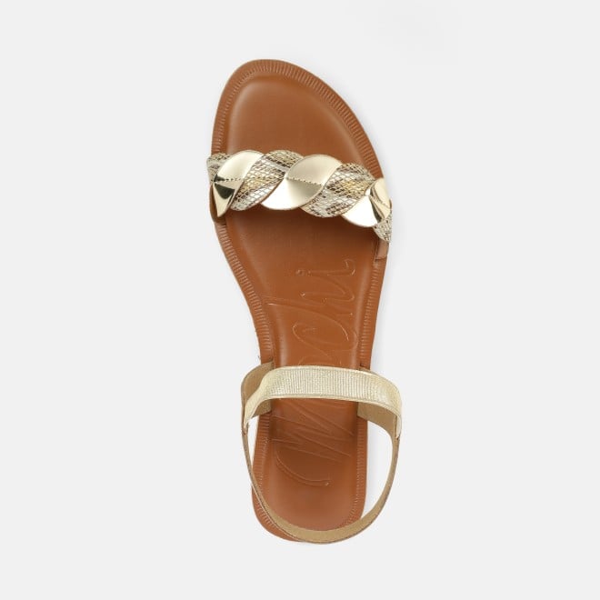Mochi Women Gold Casual Sandals (SKU: 33-1516-15-36)