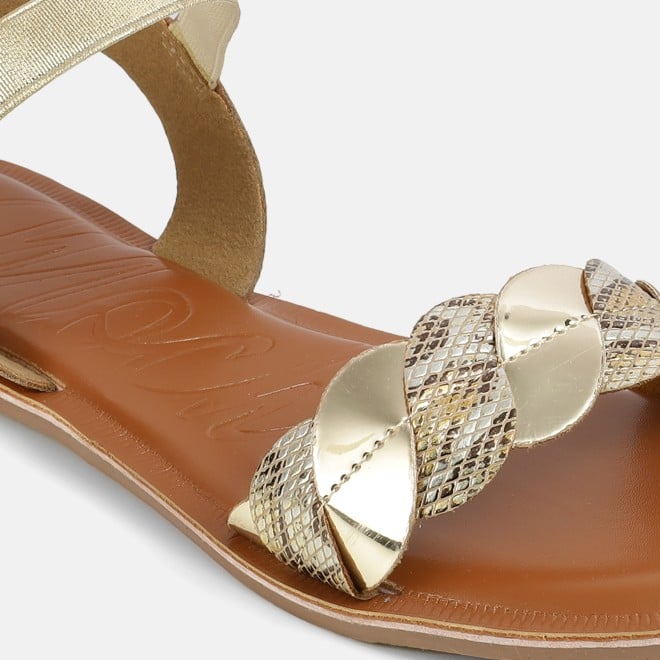Mochi Women Gold Casual Sandals (SKU: 33-1516-15-36)