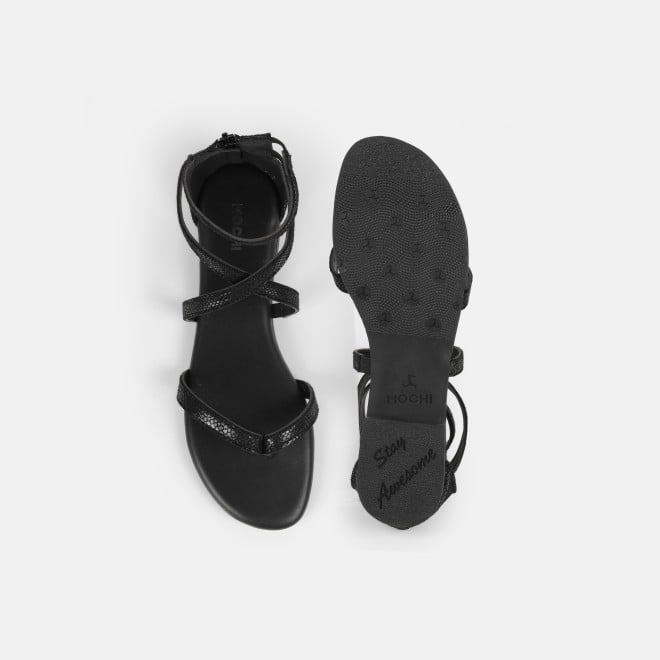 Mochi Women Black Casual Gladiators (SKU: 33-1529-11-36)