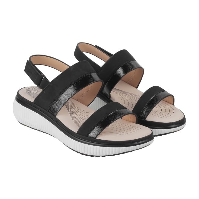 Mochi Women Black Casual Sandals