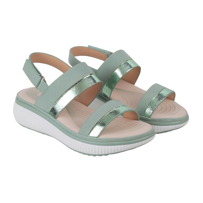 Mochi Women Green Casual Sandals