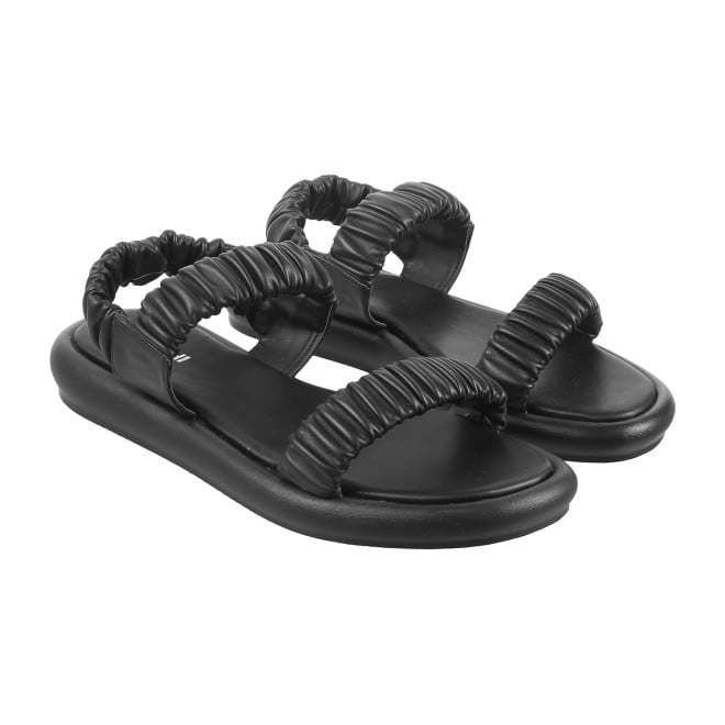 Mochi Women Black Casual Sandals